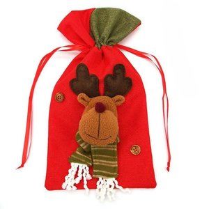 Diona J Christmas Santa Elk Snowman Wine Bottle Gift Warp Pouch Bag Canv…